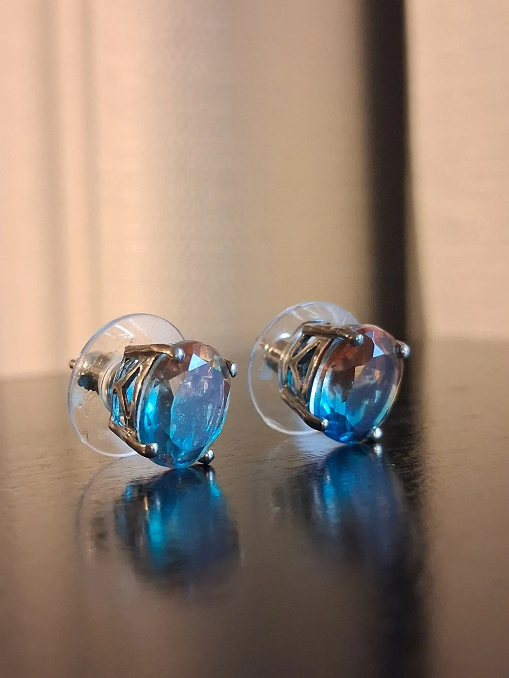 Aqua Terra Costa Quartz Platinum Over 925 Solitaire Stud Earrings 4.50 CTW